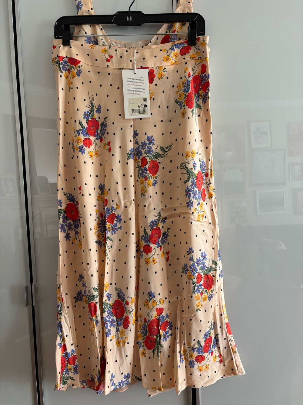 Sézane Floral & Polka Dot Peach Blouse and skirt set. NWT - Picture 4 of 7